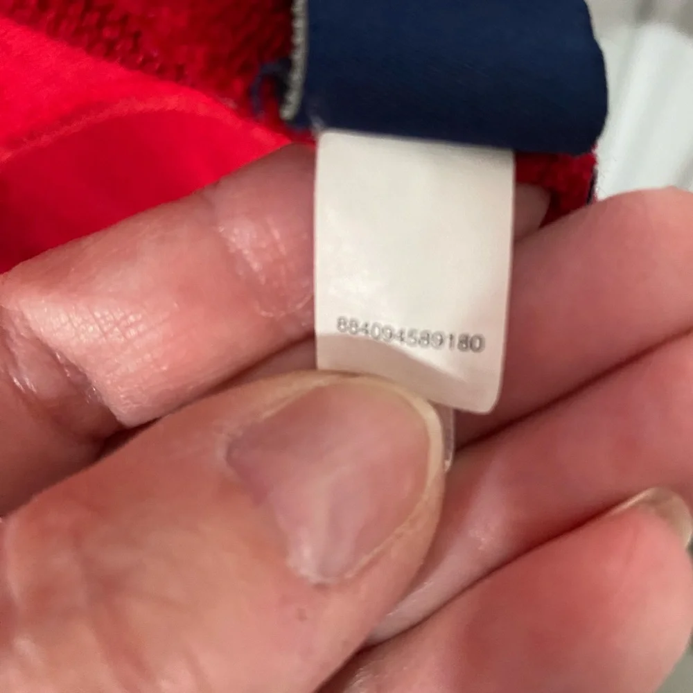Chaps long cardigan, with unique closure feature, red, size S. Good condition. - Picture 5 of 8